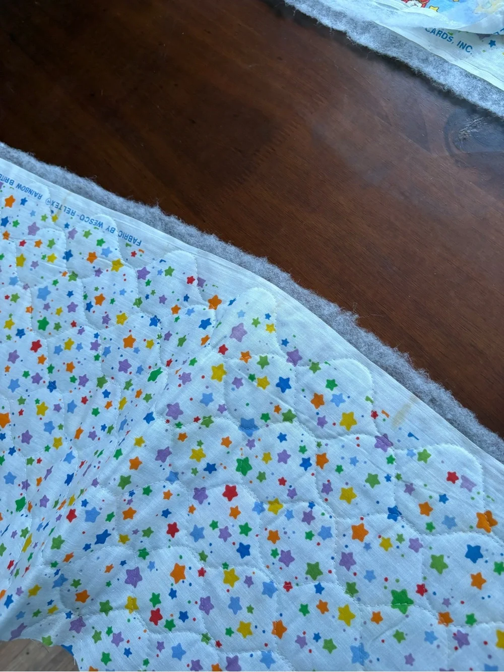 Rainbow Brite 1983 rare vintage quilted fabric 3 remnants